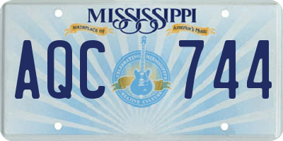 MS license plate AQC744