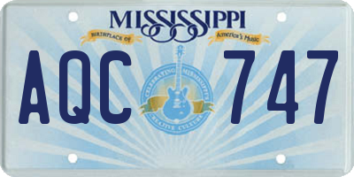 MS license plate AQC747