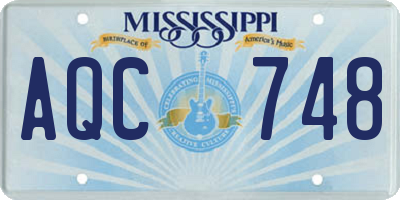 MS license plate AQC748
