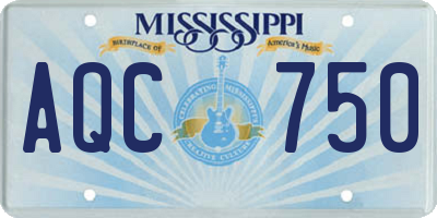 MS license plate AQC750