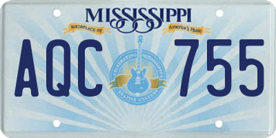 MS license plate AQC755
