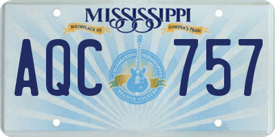 MS license plate AQC757