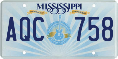 MS license plate AQC758