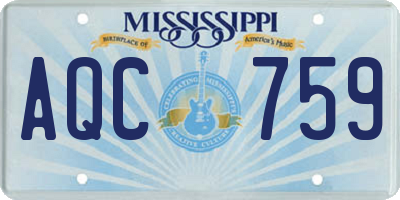 MS license plate AQC759