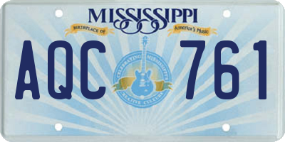 MS license plate AQC761