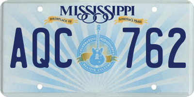 MS license plate AQC762