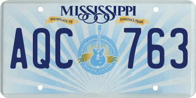 MS license plate AQC763