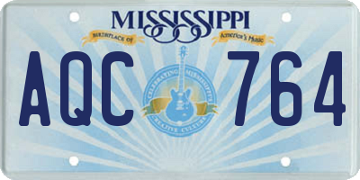 MS license plate AQC764