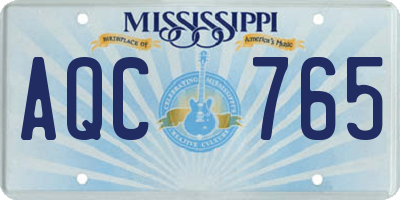 MS license plate AQC765