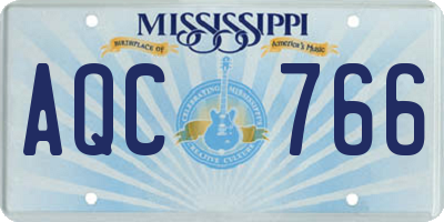 MS license plate AQC766