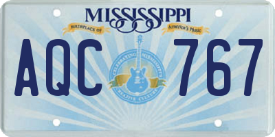 MS license plate AQC767