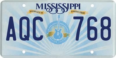 MS license plate AQC768
