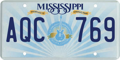 MS license plate AQC769