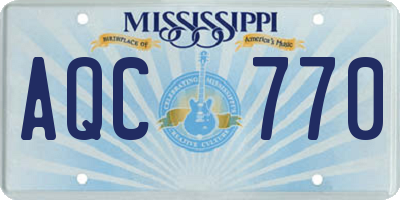 MS license plate AQC770
