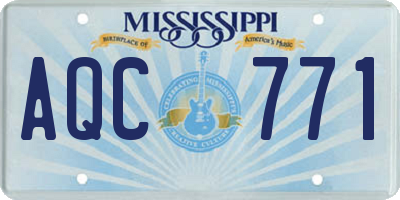 MS license plate AQC771
