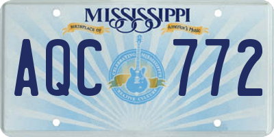 MS license plate AQC772