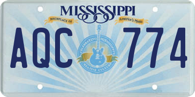 MS license plate AQC774
