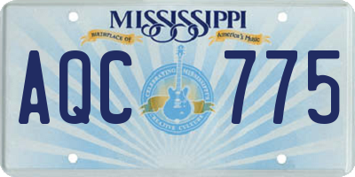 MS license plate AQC775