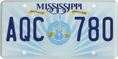 MS license plate AQC780