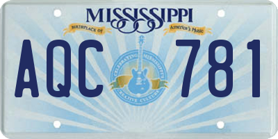 MS license plate AQC781