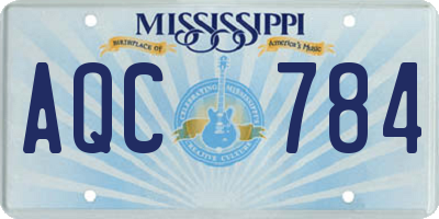 MS license plate AQC784