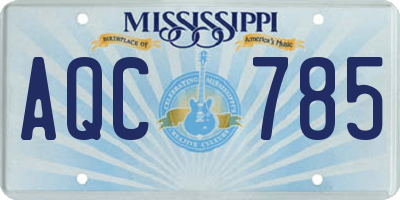MS license plate AQC785