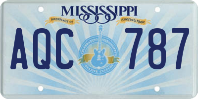 MS license plate AQC787