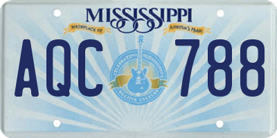 MS license plate AQC788