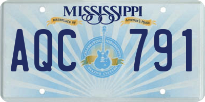 MS license plate AQC791