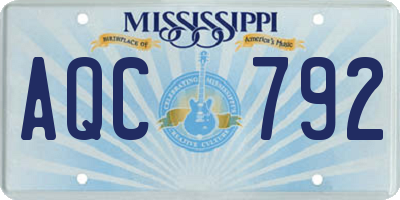 MS license plate AQC792