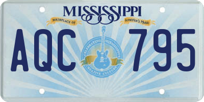 MS license plate AQC795
