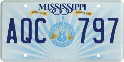 MS license plate AQC797