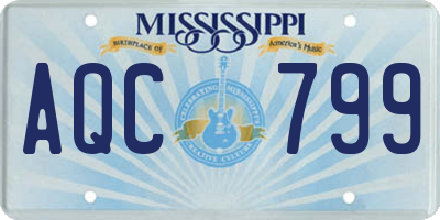 MS license plate AQC799