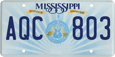 MS license plate AQC803