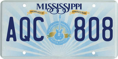 MS license plate AQC808