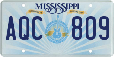 MS license plate AQC809