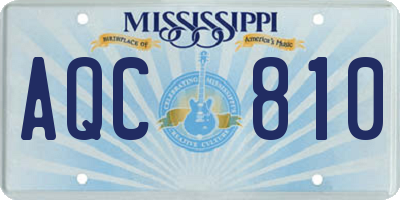 MS license plate AQC810