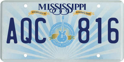 MS license plate AQC816
