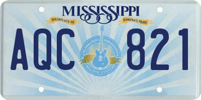 MS license plate AQC821
