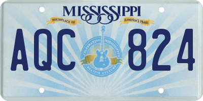 MS license plate AQC824