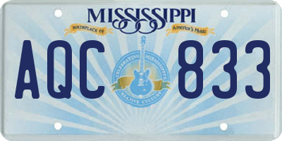 MS license plate AQC833