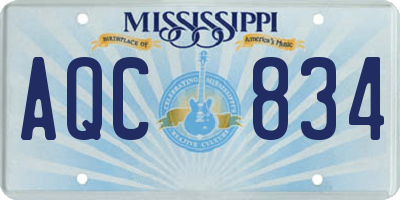 MS license plate AQC834