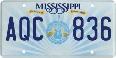 MS license plate AQC836