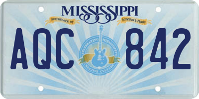 MS license plate AQC842
