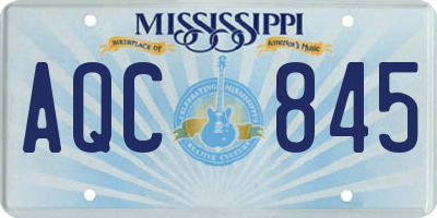 MS license plate AQC845
