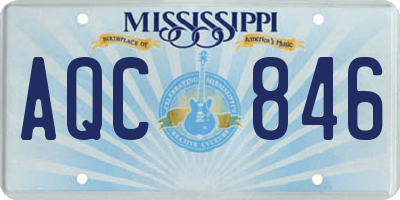 MS license plate AQC846