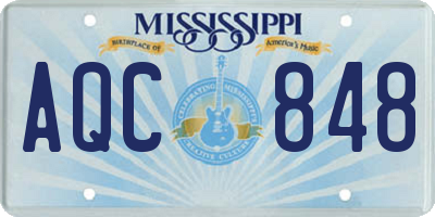MS license plate AQC848
