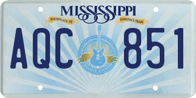 MS license plate AQC851