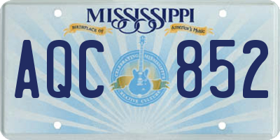 MS license plate AQC852