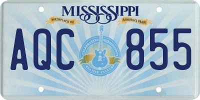 MS license plate AQC855